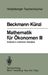 Martin J. Beckmann: Mathematik für Ökonomen, Buch