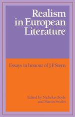 Realism in European Literature: Essays in Honour of J. P. Stern, Buch