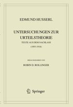 Edmund Husserl: Untersuchungen zur Urteilstheorie, Buch