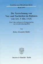 Heiko A. Haller: Die Verrechnung von Vor- und Nachteilen im Rahmen von Art. 3 Abs. 1 GG, Buch