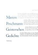 Marion Poschmann: Geistersehen, Buch