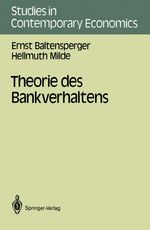 Ernst Baltensperger: Theorie des Bankverhaltens, Buch