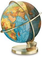Columbus Leuchtglobus Planet Erde 483472. Classic Line. Duplex. Messingfarbener Fuß, Buch