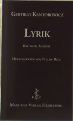 Gertrud Kantorowicz: Lyrik, Buch