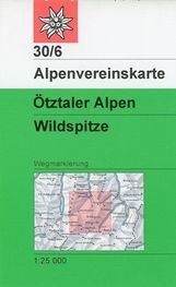 DAV Alpenvereinskarte 30/6 Ötztaler Alpen Wildspitze 1 : 25 000 Wegmarkierungen, Diverse