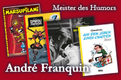 Buchcover von André Franquin auf roten Grund
