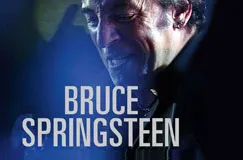 Ausschnitt aus blauen Buchcover auf dem Springsteen abgebildet ist