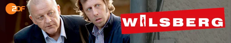 Text: "WILSBERG", ZDF-Logo. Zwei Männer in besorgter Pose.