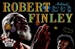 Text: "ROBERT FINLEY", "Hallelujah! Don't Let The Devil Fool Ya". Ein Mann mit Bart und geschlossenen Augen in Betpose.