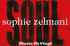"sophie zelmani", "Soul", "Music On Vinyl"; rote Hintergrundgrafik mit großem dunklem Schriftzug.