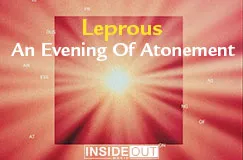Leprous, An Evening Of Atonement. Innen: Leuchtendes Zentrum mit strahlenartigen Übergängen in Rot und Gelb.