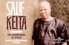 "Salif Keita. The Golden Voice of Africa. Complete Studio Recordings 1978-2015." Ein Mann in traditioneller Kleidung.