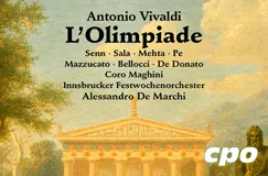 Antonio Vivaldi, L'Olimpiade. Senn, Sala, Mehta, Pe, Mazzucato, Bellocci, Coro Maghini. Gemälde eines Tempels.