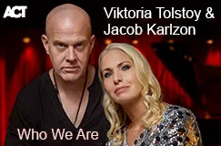 Text: "Viktoria Tolstoy & Jacob Karlzon - Who We Are". Zwei Personen vor einem dunklen Hintergrund.