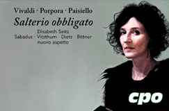 "Vivaldi · Porpora · Paisiello. Salterio obbligato. Elisabeth Seitz. Logo 'cpo', daneben eine Frau mit lockigen Haaren."