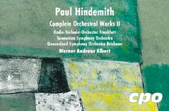Paul Hindemith Complete Orchestral Works II. Abstrakte Kunst mit grünen und gelben Flächen, cpo-Logo unten rechts.
