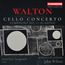 Text: WALTON, CELLO CONCERTO, SYMPHONY NO. 1, SCAPINO, Jonathan Aasgaard, Sinfonia of London, John Wilson.  
Moderne, abstrakte Illustration mit Kreisen und Rechtecken.
