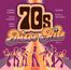 „70s Disco Hits“ Vol. 3 steht in großen, stylischen Buchstaben. Namen wie Donna Summer und Blondie sind daneben. Unten sind Silhouetten tanzender Figuren in Retro-Outfits.