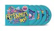 „4 CD, DIE BESTEN PARTY-HITS DER 90ER“, „FETENHITS, THE REAL 90s“ in lebhaften Farben mit Retro-Design.