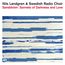"Nils Landgren & Swedish Radio Choir. Sandström: Sonnets of Darkness and Love." Blaue horizontale Streifen auf weißem Hintergrund.