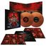 "Stranger Things" Vinyl-Set. Cover mit Charakteren und rotem Monster. Zwei orangene Schallplatten und Bilder der Figuren.