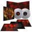 "Stranger Things 5" auf zwei transparenten Vinyls, umgeben von illustrierten Covern mit Seriencharakteren und roten Akzenten.