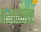 Texte: "Fernsehübertragung zur Wiedereröffnung der Semperoper 1985", "Carl Maria von Weber DER FREISCHÜTZ". Hintergrund: Blätter.