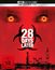 "28 Days Later", "FSK ab 18", "4K Ultra HD". Rote Augen mit Infektionssymbol, unten schwarze Skyline mit Figur.
