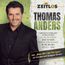 Logo "ZEITLOS", Name "THOMAS ANDERS", Liederliste, inkl. "When Will I See You Again". Mann in schwarzem Anzug.