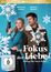 „Im Fokus der Liebe: Falling like Snowflakes.“ Zwei Personen, eine hält eine Kamera, vor blauem Hintergrund mit Schneeflocken.
