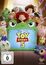 "Toy Story 5". Disney-Pixar. Figuren wie Cowboy, Astronaut, Dinosaurier und andere Spielzeuge blicken überrascht nach vorne.