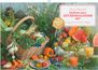 "DuMonts neuer KÜCHENKALENDER 2027, Liebe geht durch den Magen." Ein Korb voller Gemüse und Obst, daneben Säfte.