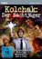 "Kolchak: Der Nachtjäger. Die komplette 20-teilige Mysteryserie auf 4 DVDs, FSK ab 16." Illustration: Mann mit Kreuz, Monster.