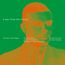 Texte: "A man from the future", Pet Shop Boys, Juliet Stevenson. Illustration eines Mannes in grünen und orangefarbenen Tönen.