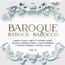 "Baroque, Barock, Barocco, 25CD" in stilvoller Schrift. Dekorative Ornamente umrahmen den Text oben und unten.