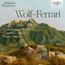 Texte: "Italian Romantics", "Wolf-Ferrari", "Concertante Works", "Chamber Music", "Piano Music", "8CD". 
Landschaftsgemälde mit Bergen und Häusern.