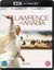 Text: "LAWRENCE OF ARABIA", "4K ULTRA HD + BLU-RAY", "ARTWORK TBC". Ein Mann in weißem Gewand, reitende Krieger im Hintergrund.