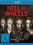 "Hell on Wheels", "Die komplette Serie", FSK 16. Vier ernste Gesichter vor dunklem Hintergrund, oben Blu-ray-Logo.