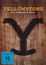 Oben: "Yellowstone, Die komplette Serie". Unten: FSK 16 Symbol. Holzhintergrund mit dunklem "Y"-Symbol.