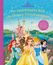"Die zauberhafte Welt der Disney-Prinzessinnen." Fünf Prinzessinnen vor einem Schloss. Freundliche, bunte Darstellung.