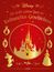 Disney: Das große goldene Buch der Weihnachts-Geschichten. Rotes Cover mit goldenen Silhouetten von Figuren und einem Schloss.