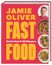 "JAMIE OLIVER FAST FOOD", "Gut kochen in 20 Minuten". Drei bunte Essensfotos und ein Porträtfoto auf rotem Hintergrund.