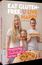 Text: "EAT GLUTEN-FREE, LIVE HAPPY. Das glutenfreie Familienkochbuch mit Herz." Eine Mutter und zwei Kinder mit Pizza.