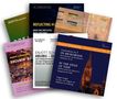Texte: "REFLECTING MO", "Die Simnacher-Orgel", "enjott schneider ABUBU", "ENJOTT SCHNEIDER IN MEMORIAM", "enjott schneider DREAMIN' BACK".

Cover von Musik-Alben in verschiedenen Farben und Layouts., 6 CDs
