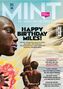 Texte: "HAPPY BIRTHDAY MILES!" und "MAGAZIN FÜR VINYL-KULTUR". Illustration: Zwei stilisierte Personen vor abstraktem Hintergrund., Zeitschrift