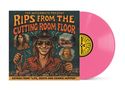 “THE WATERBOYS PRESENT RIPS FROM THE CUTTING ROOM FLOOR” auf einer Vinyl-Hülle mit Illustrationen und einer pinken Schallplatte., LP