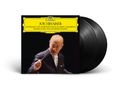 "SYMPHONY NO. 3 (METAPHYSICA) & HARP CONCERTO", Joe Hisaishi dirigiert, Schallplatten im Hintergrund., 2 LPs