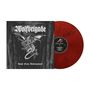 Text: "Wolfbrigade", "Howl from Underground". Cover mit einem Drachenmotiv. Rote Vinyl-Schallplatte rechts., LP