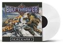 Oben: "Bolt Thrower" in Metallschrift. Unten: "Mercenary". Gemälde von Soldaten in einer Schneelandschaft. Schallplatte sichtbar., LP