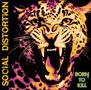 "Social Distortion", "Born to Kill". Illustration eines Leoparden mit offenem Maul, lebhafte Farben auf schwarzem Hintergrund., CD